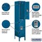 Salsbury Industries Wardrobe Locker, 12" W, 15" D, 66" H, (1) Wide, (2) Openings, Blue 62155BL-A